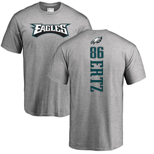 Men Philadelphia Eagles #86 Zach Ertz Ash Backer NFL T Shirt->nfl t-shirts->Sports Accessory
